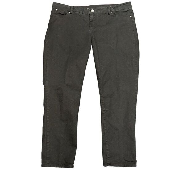 Talbots Signature Crop Jeans‎ Women Size 16P Black Stretch Denim Capri Classic - Picture 1 of 5
